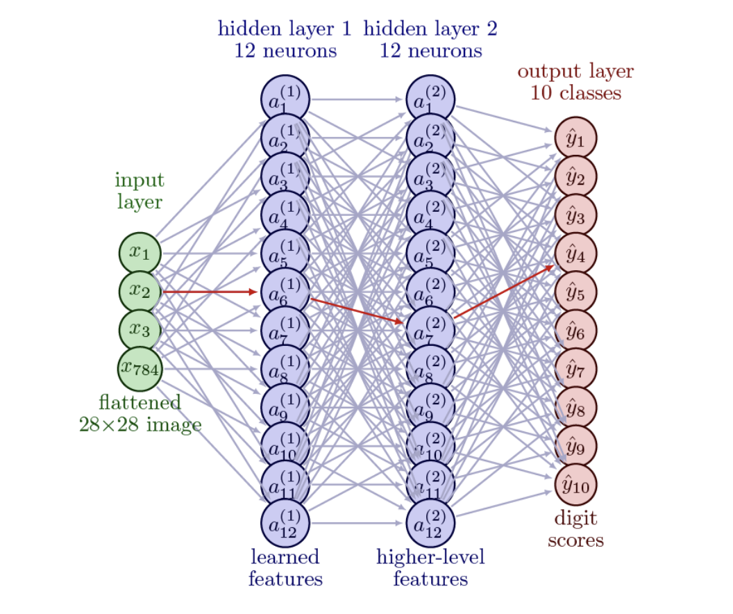 Diagram of a multi-layer neural network